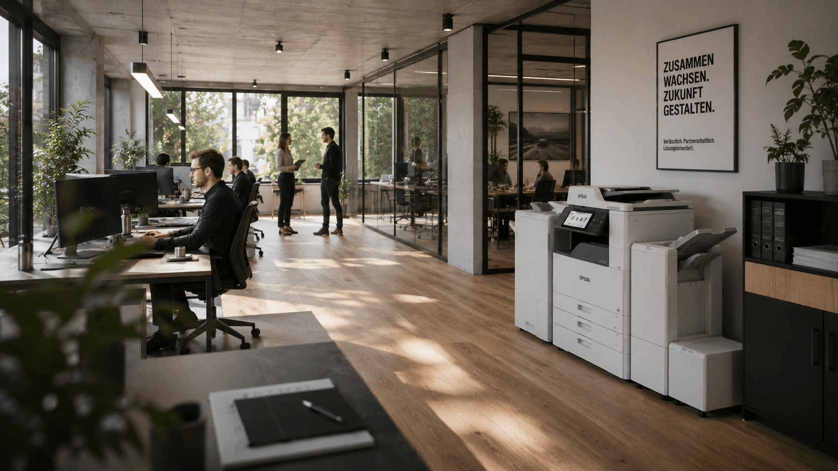 Moderne betreute Druckumgebung in einem Unternehmen